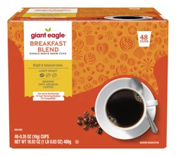 Giant Eagle Single Serve Brew Cups, Breakfast Blend, Light Roast