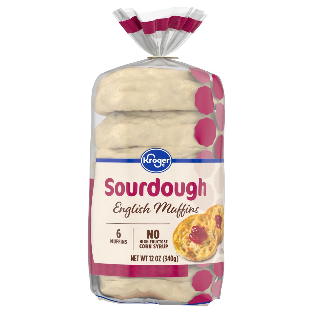 slide 1 of 1, Kroger® Sourdough English Muffins, 6 ct; 12 oz