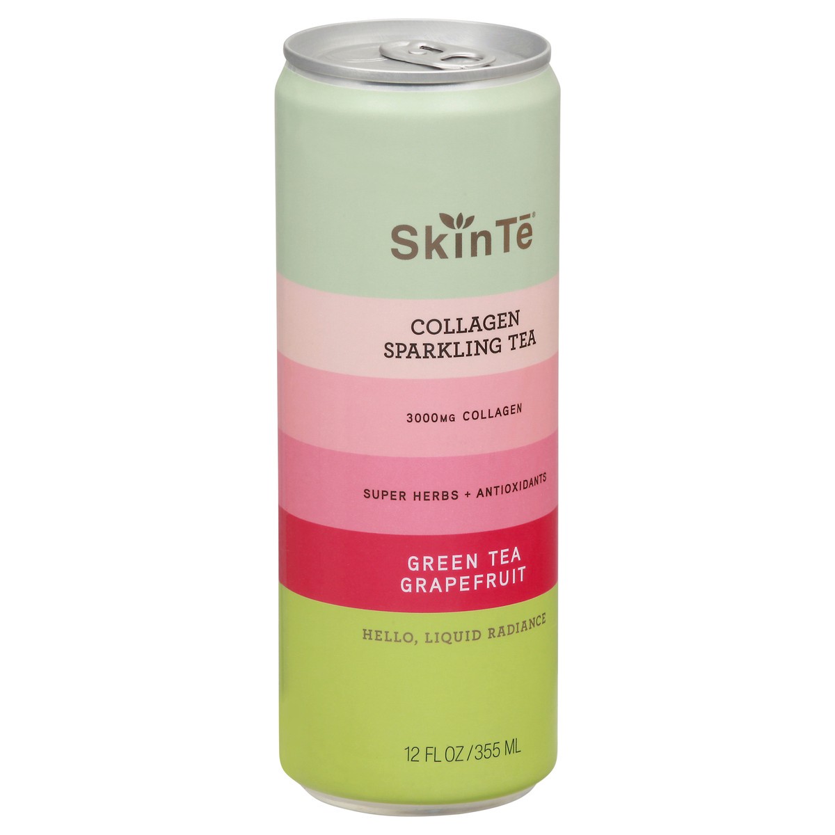 slide 4 of 9, SkinTē Green Tea Grapefruit Collagen Sparkling Tea 12 fl oz, 1 ct