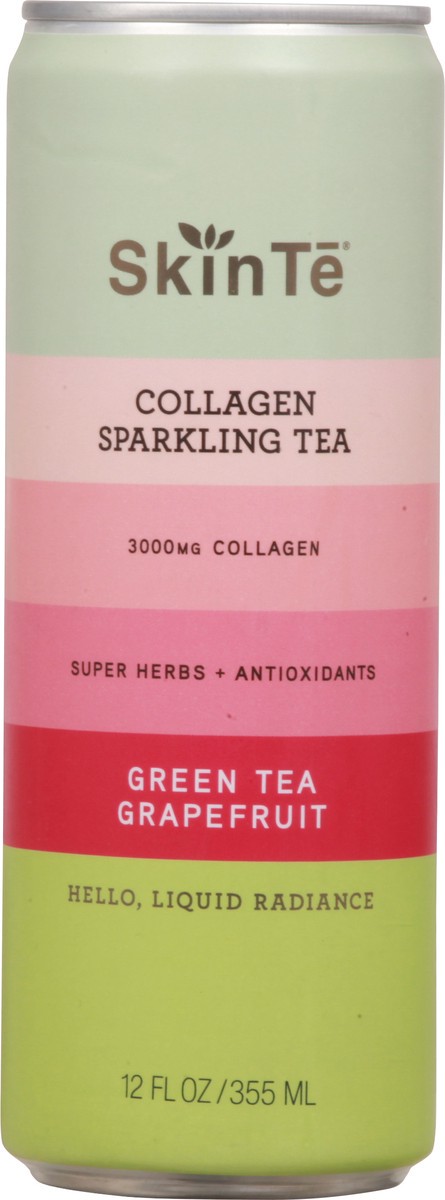 slide 1 of 9, SkinTē Green Tea Grapefruit Collagen Sparkling Tea 12 fl oz, 1 ct