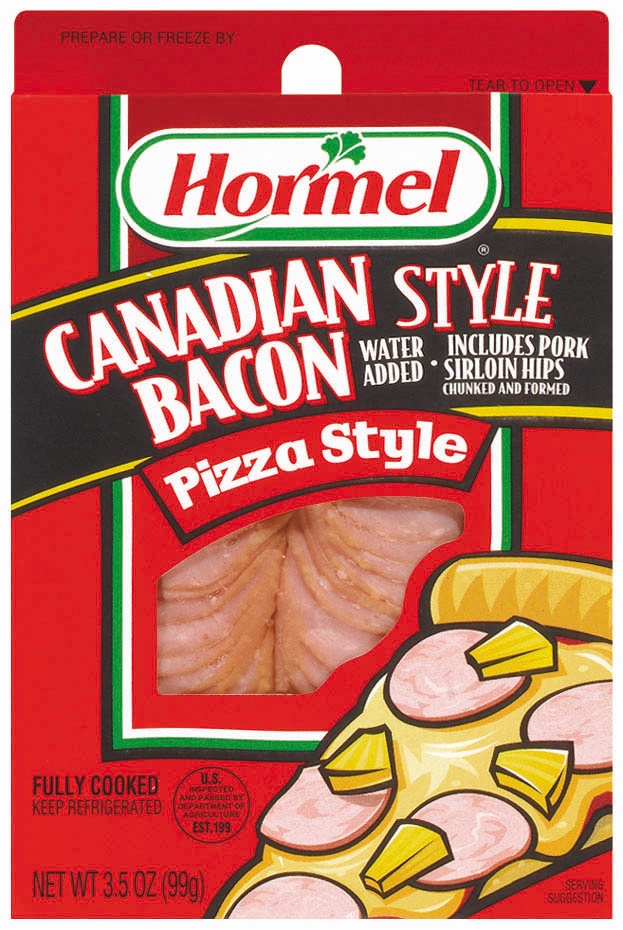 slide 1 of 1, Hormel Canadian Style Bacon Pizza Style, 3.5 oz