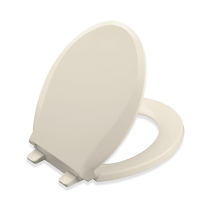 slide 1 of 1, Kohler Cachet Quiet-Close Quick Release Round Toilet Seat - Almond, 1 ct