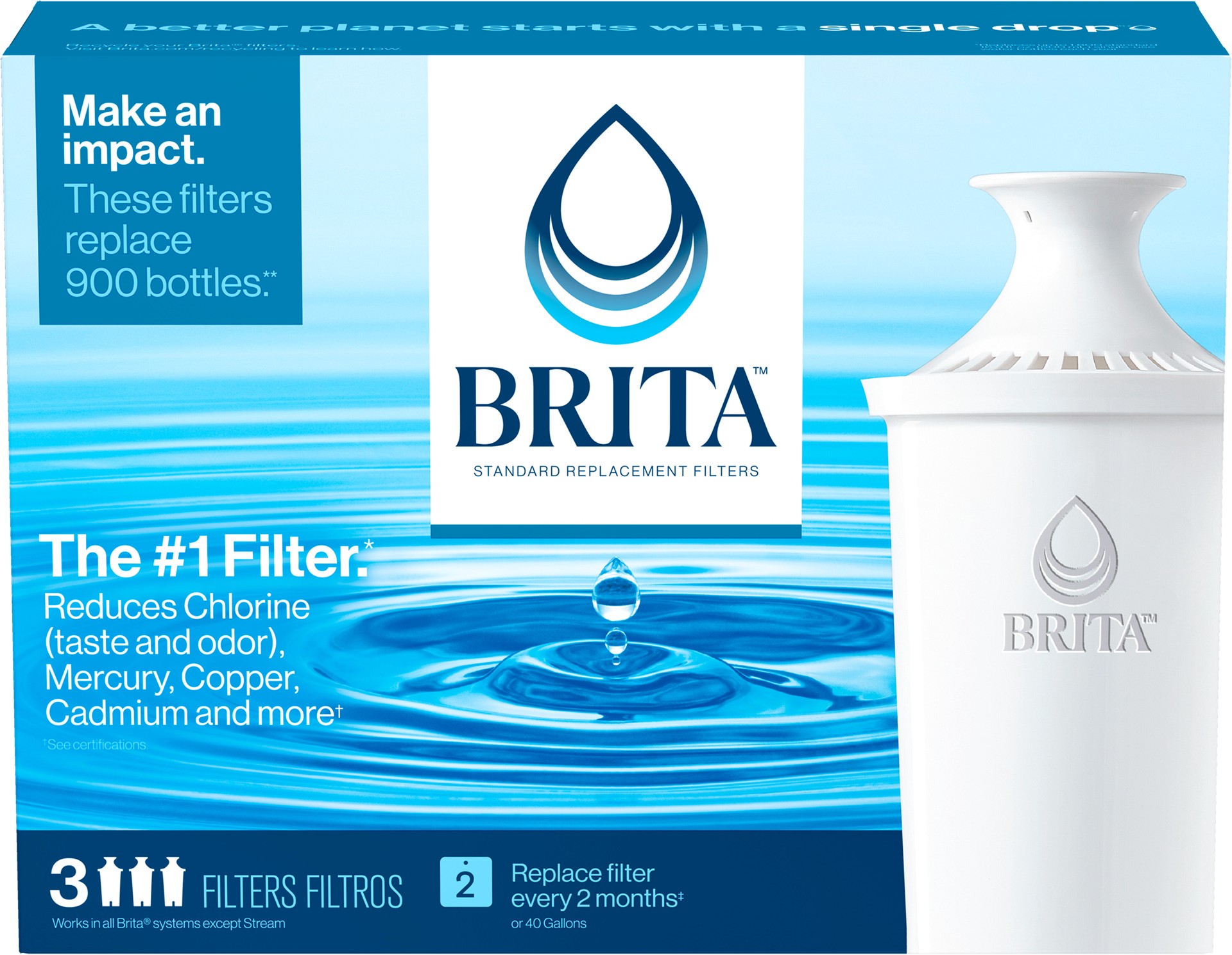 slide 1 of 1, Brita Standard Water Filter, 3 ct