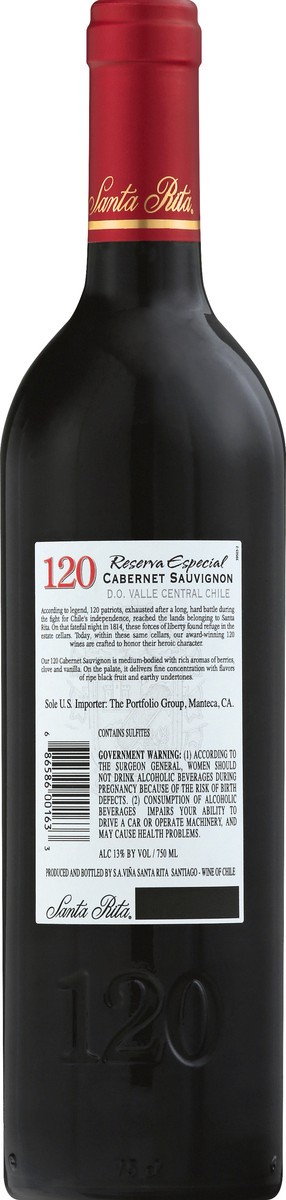 slide 2 of 9, Santa Rita 120 Reserva Especial 2018 Valle Central Chile Cabernet Sauvignon 750 ml, 750 ml