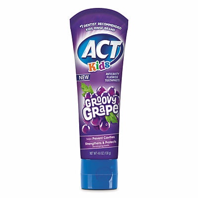 slide 1 of 1, ACT Kids Anticavity Fluoride Toothpaste Groovy Grape, 4.6 oz