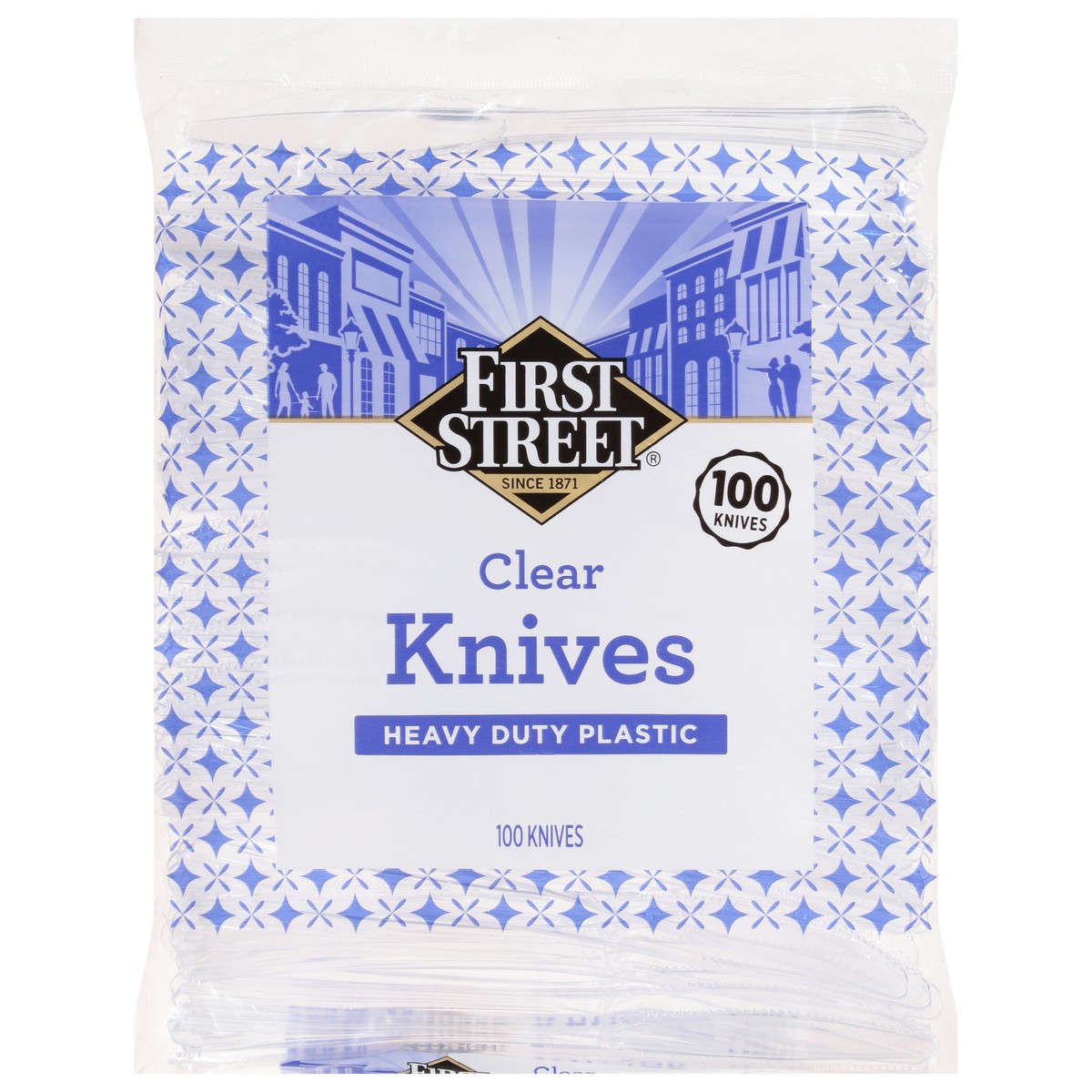 slide 1 of 6, First Street Heavy Duty Clear Knives, 100 ct