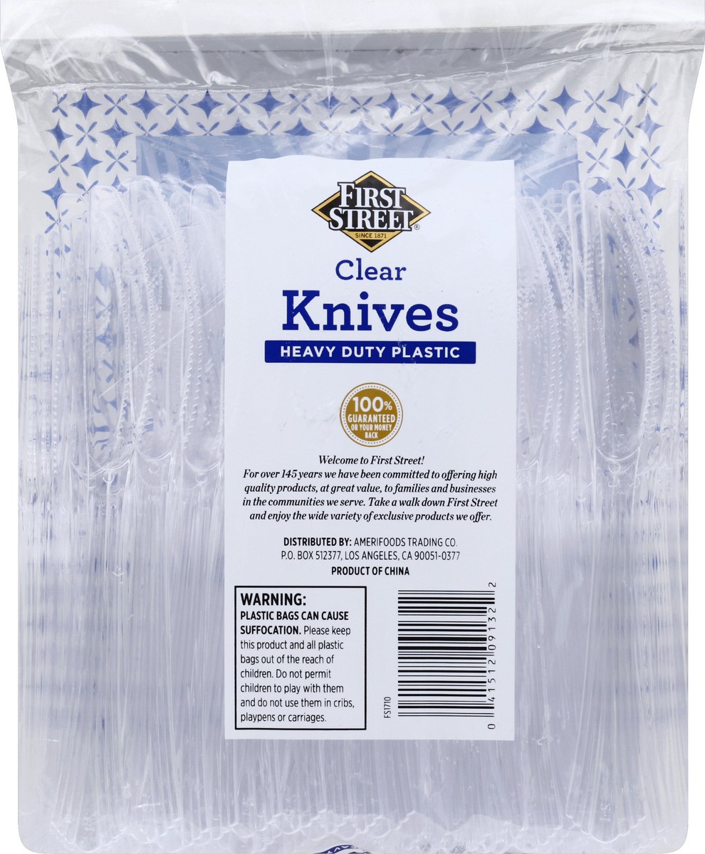 slide 4 of 6, First Street Heavy Duty Clear Knives, 100 ct