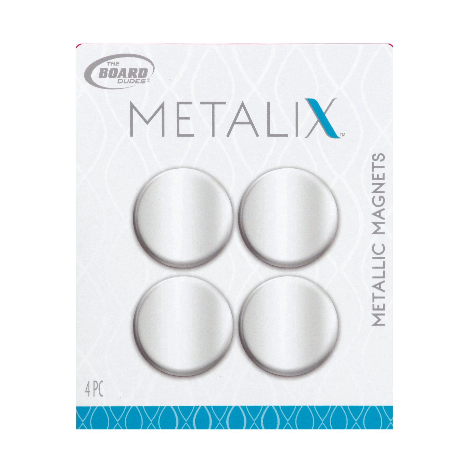 slide 1 of 1, The Board Dudes Metalix Silver Magnets, 4 ct