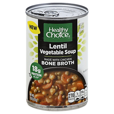 slide 1 of 1, Healthy Choice Lentil Vegetable Soup, 15 oz