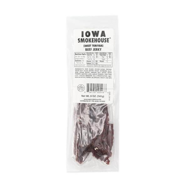 slide 1 of 1, Iowa Smokehouse Sweet Teriyaki Beef Jerky, 5 oz