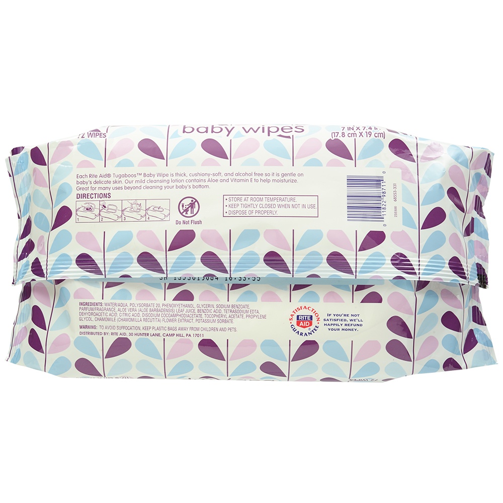 slide 2 of 3, Rite Aid Tugaboos Baby Wipes, Scented, 72 ct