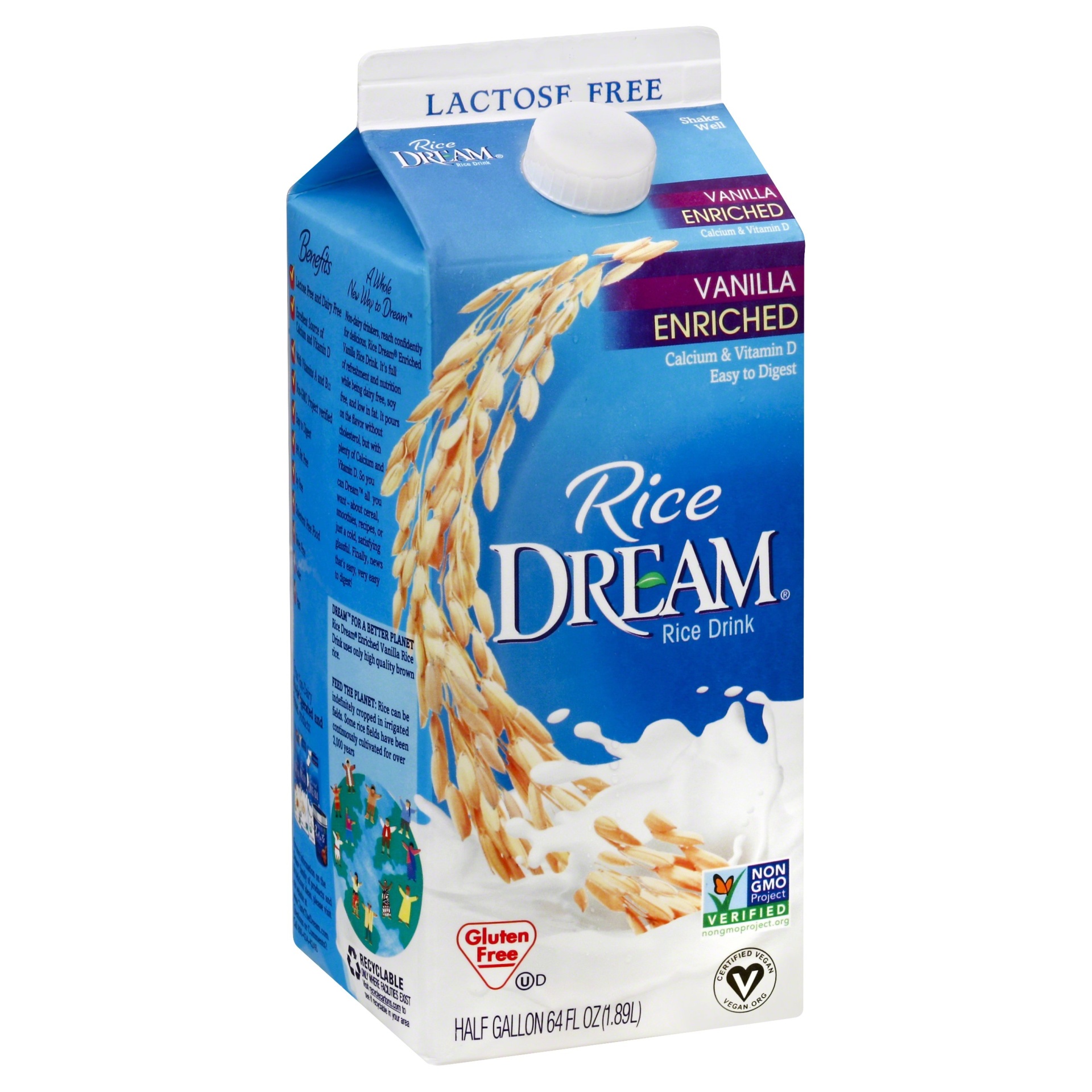 slide 1 of 1, Rice Dream Vanilla Enriched Rice Drink, 64 fl oz