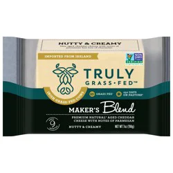 Truly Grass Fed Maker's Blend Premium Natural Aged Cheddar Cheese with Notes of Parmesan 7 oz
