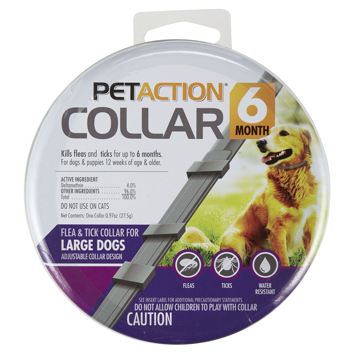 slide 1 of 5, PetAction 6 Month Flea and Tick Collar Large Dog, LG