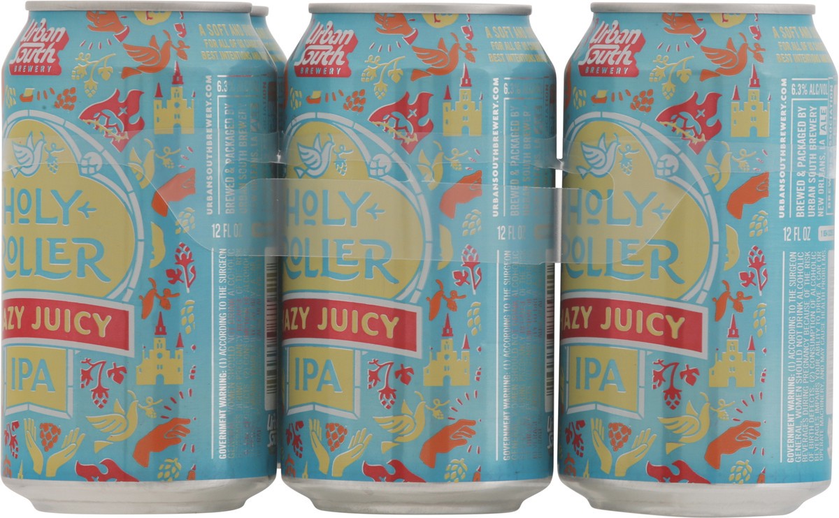 slide 11 of 12, Urban South Brewery Holy Roller IPA Hazy Juicy Beer 6 - 12 fl oz Cans, 6 ct; 12 oz
