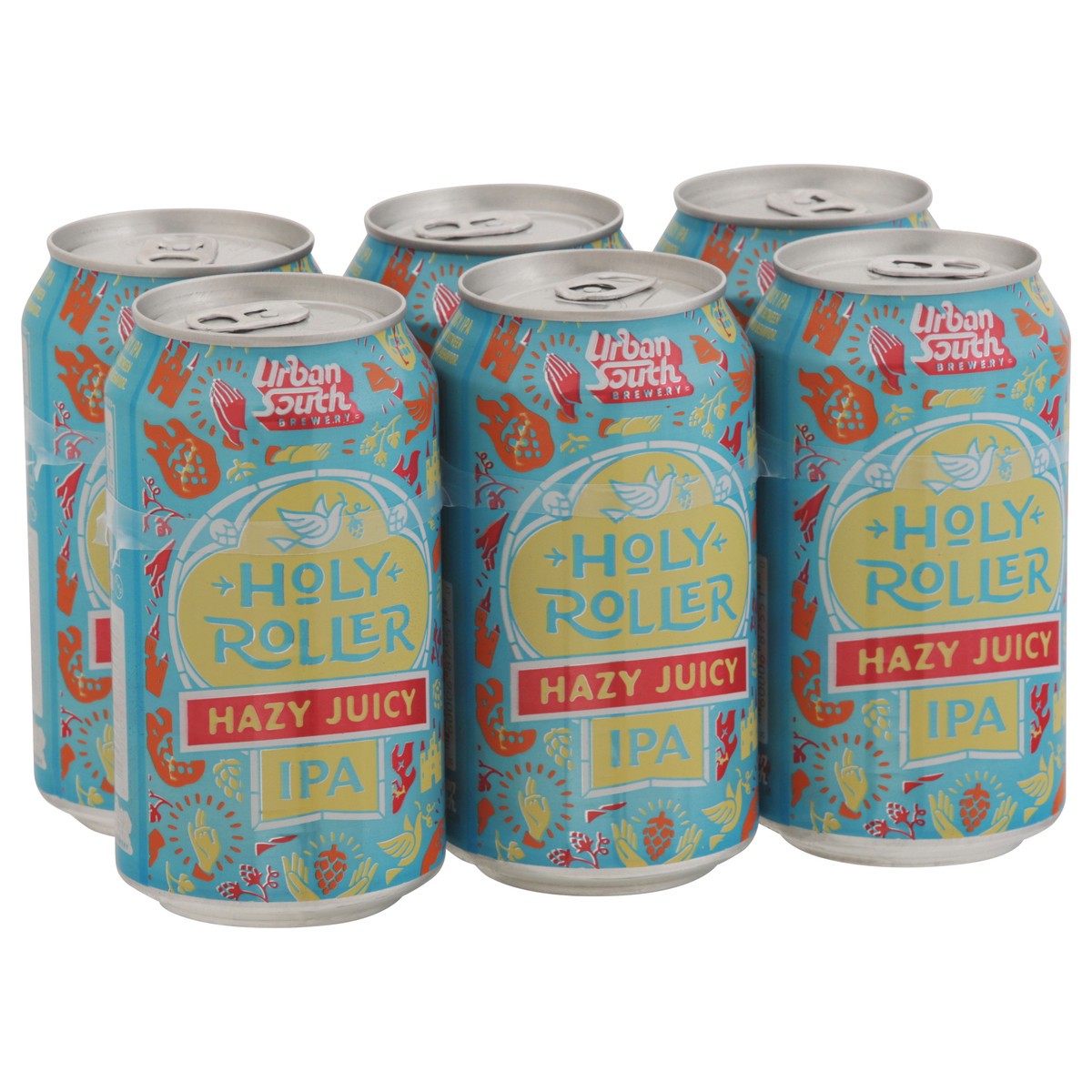 slide 12 of 12, Urban South Brewery Holy Roller IPA Hazy Juicy Beer 6 - 12 fl oz Cans, 6 ct; 12 oz