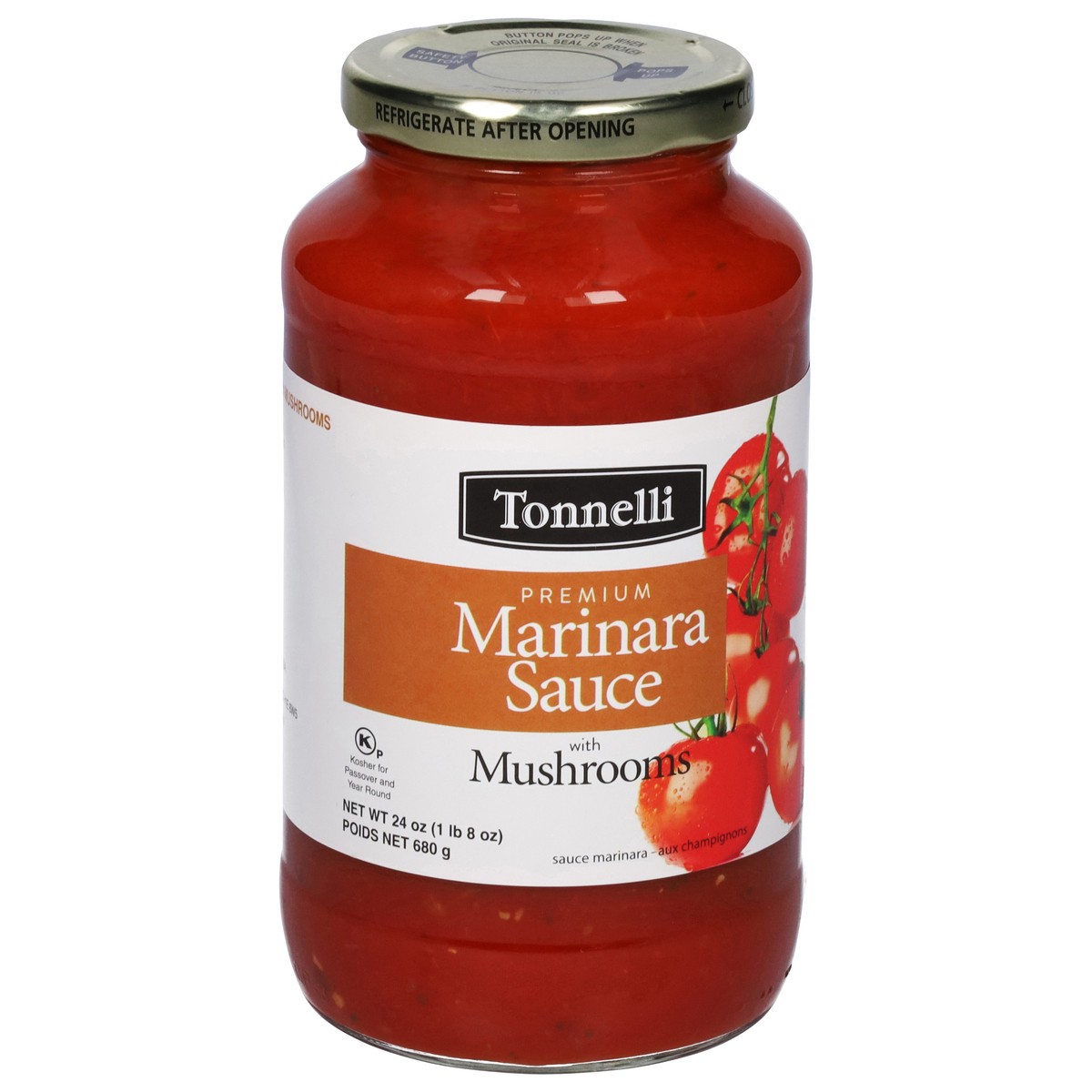 slide 2 of 9, Tonelli Premium Marinara Sauce with Mushrooms 24 oz, 24 oz