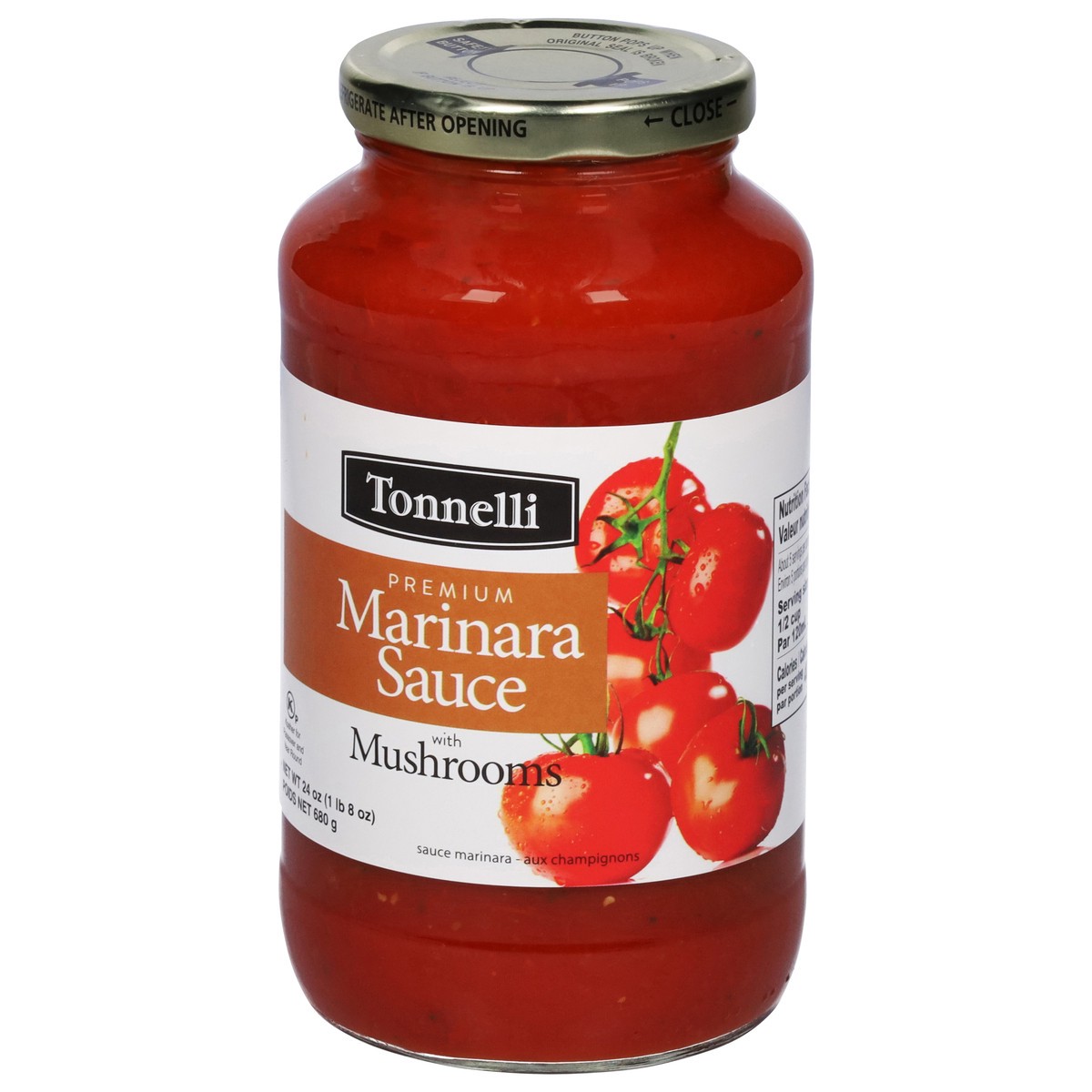 slide 9 of 9, Tonelli Premium Marinara Sauce with Mushrooms 24 oz, 24 oz