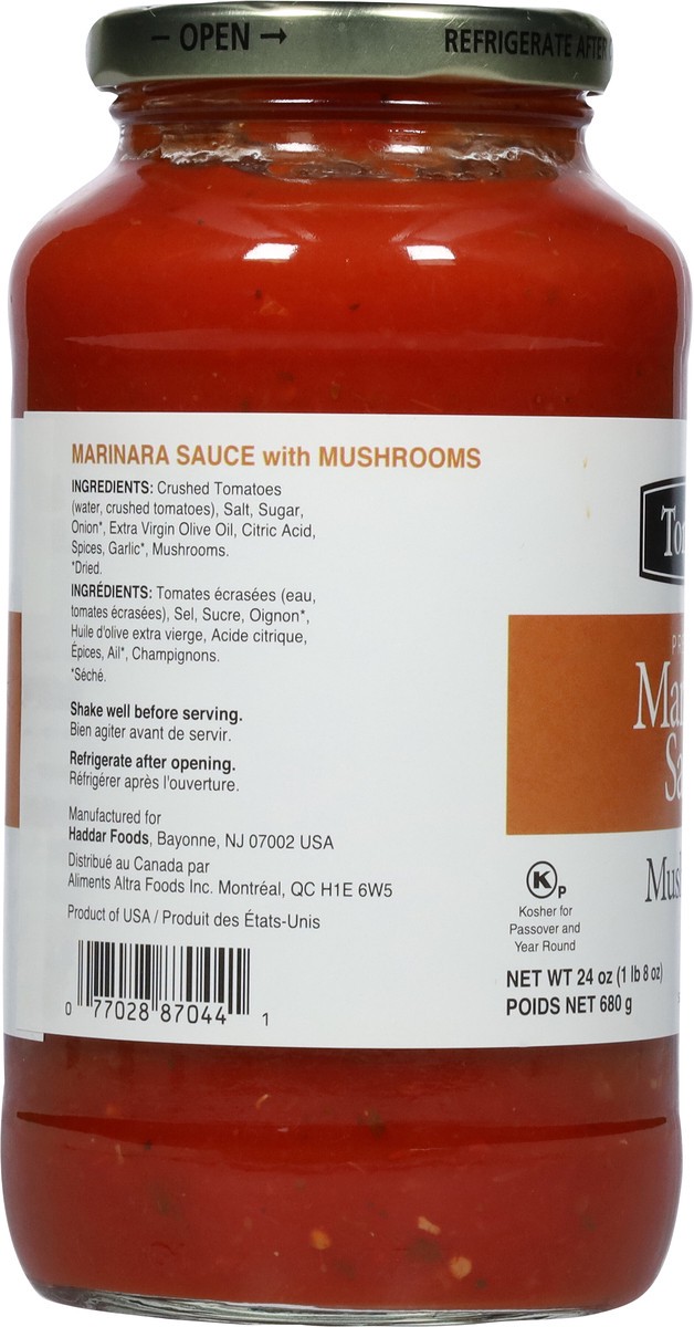 slide 5 of 9, Tonelli Premium Marinara Sauce with Mushrooms 24 oz, 24 oz
