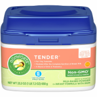 slide 1 of 1, Comforts Tender Non-Gmo Milk-Based Infant Formula Powder, 23.2 oz