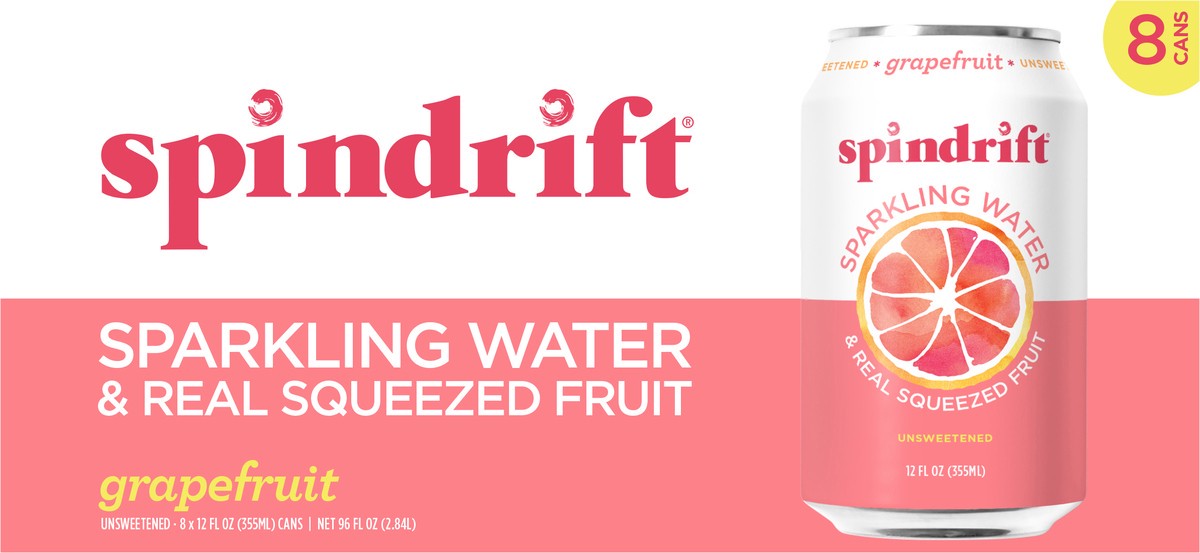 slide 7 of 7, Spindrift Grapefruit Sparkling Water- 8 ct; 12 oz, 8 ct; 12 oz