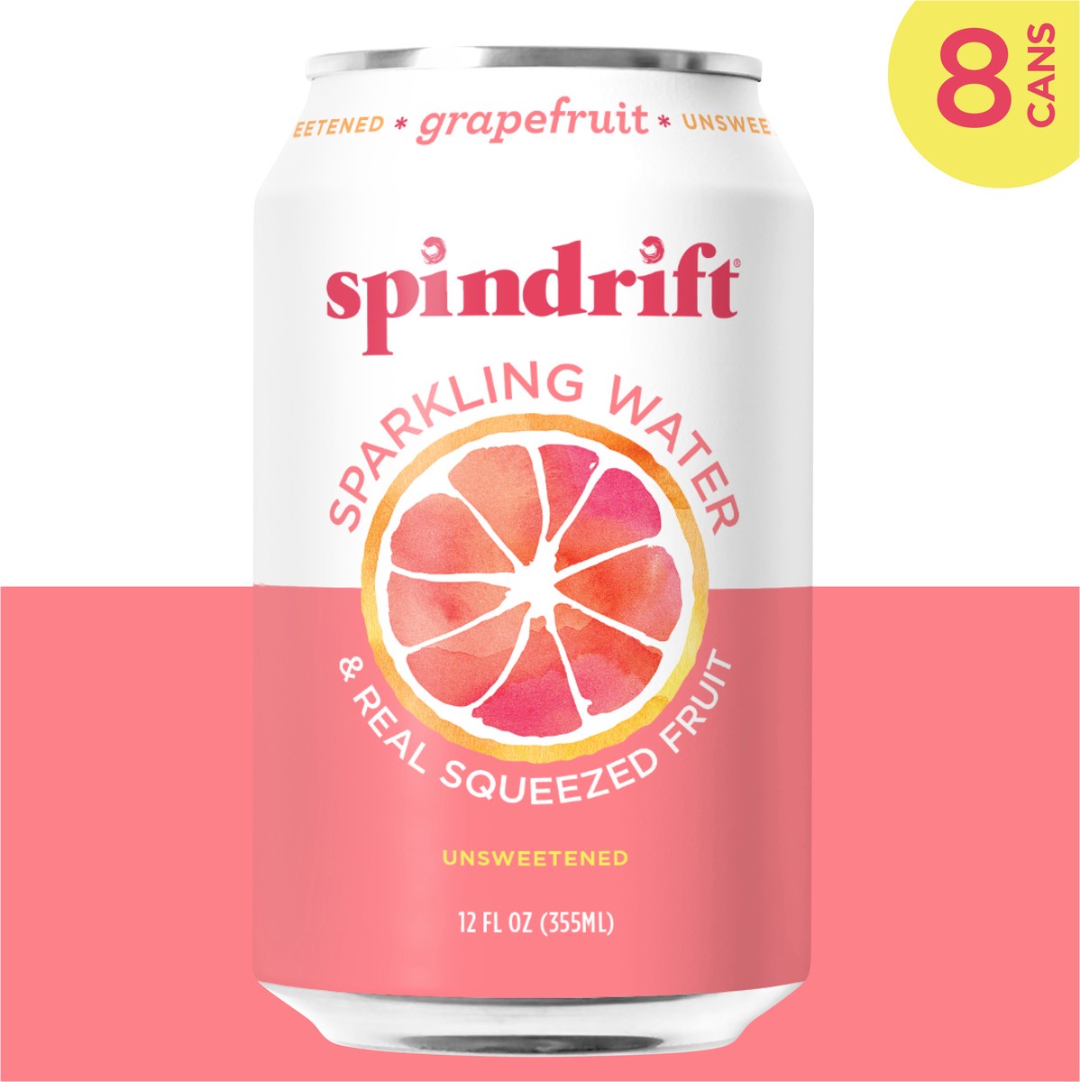 slide 4 of 7, Spindrift Grapefruit Sparkling Water- 8 ct; 12 oz, 8 ct; 12 oz