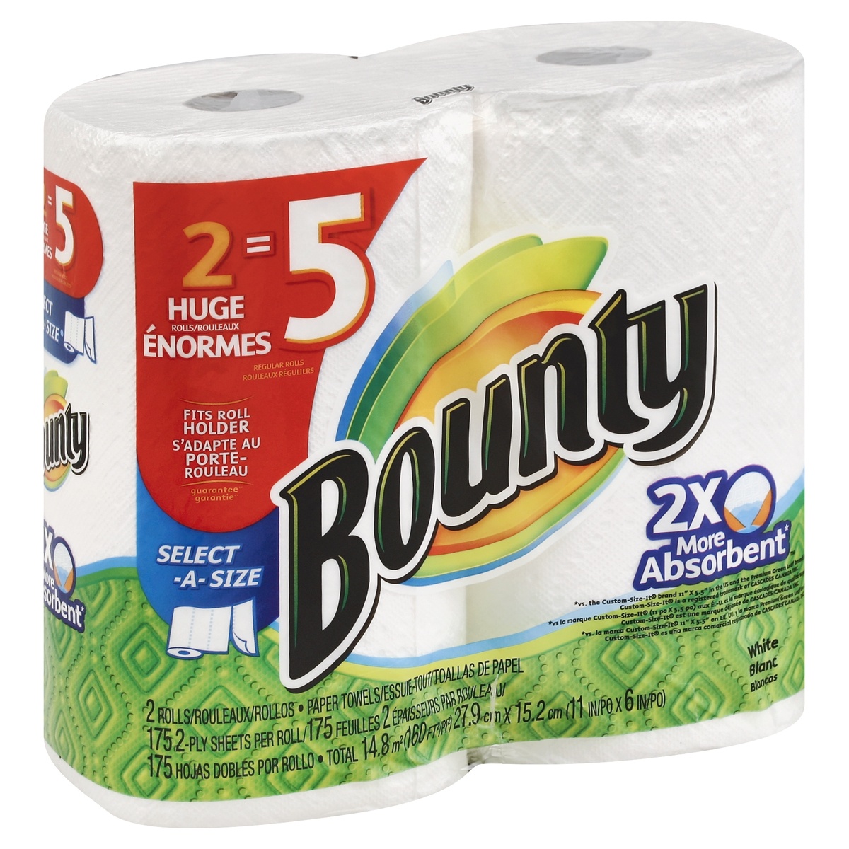 slide 1 of 1, Bounty Paper Towels, 2 ct