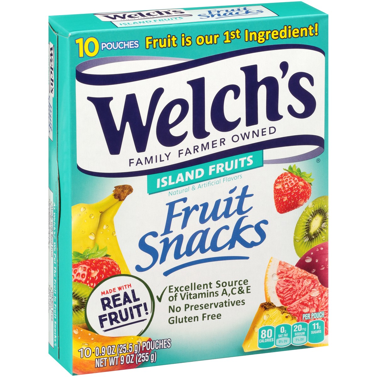 slide 11 of 14, Welch's Fruit Snacks, Island Fruits, 0.9 Ounces, 10 Pouches, 9 oz