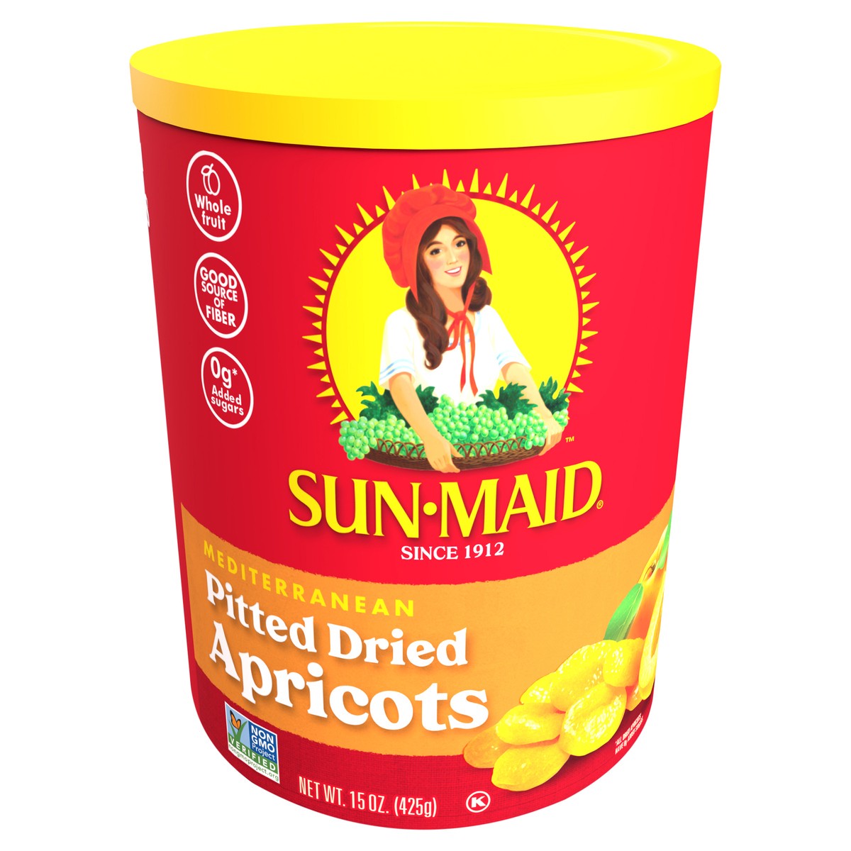 slide 1 of 2, Sun-Maid Mediterranean Pitted Dried Apricot 15oz Resealable Canister, 15 oz