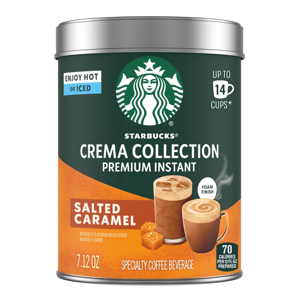 slide 1 of 6, Starbucks® Crema Premium Salted Caramel Instand Coffee, 7.12 oz