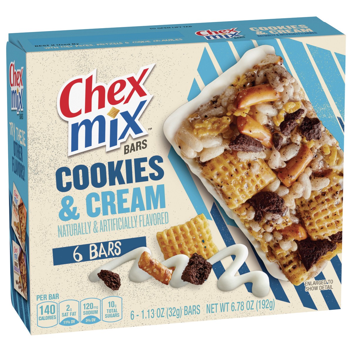 slide 2 of 13, Chex Mix Cookies & Cream Treat Bar, 6 Bars, 6.78 oz