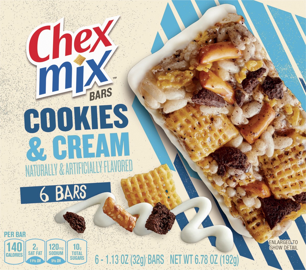 slide 9 of 13, Chex Mix Cookies & Cream Treat Bar, 6 Bars, 6.78 oz