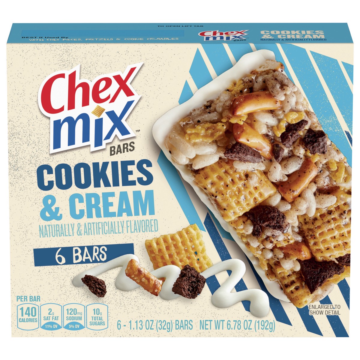 slide 1 of 13, Chex Mix Cookies & Cream Treat Bar, 6 Bars, 6.78 oz