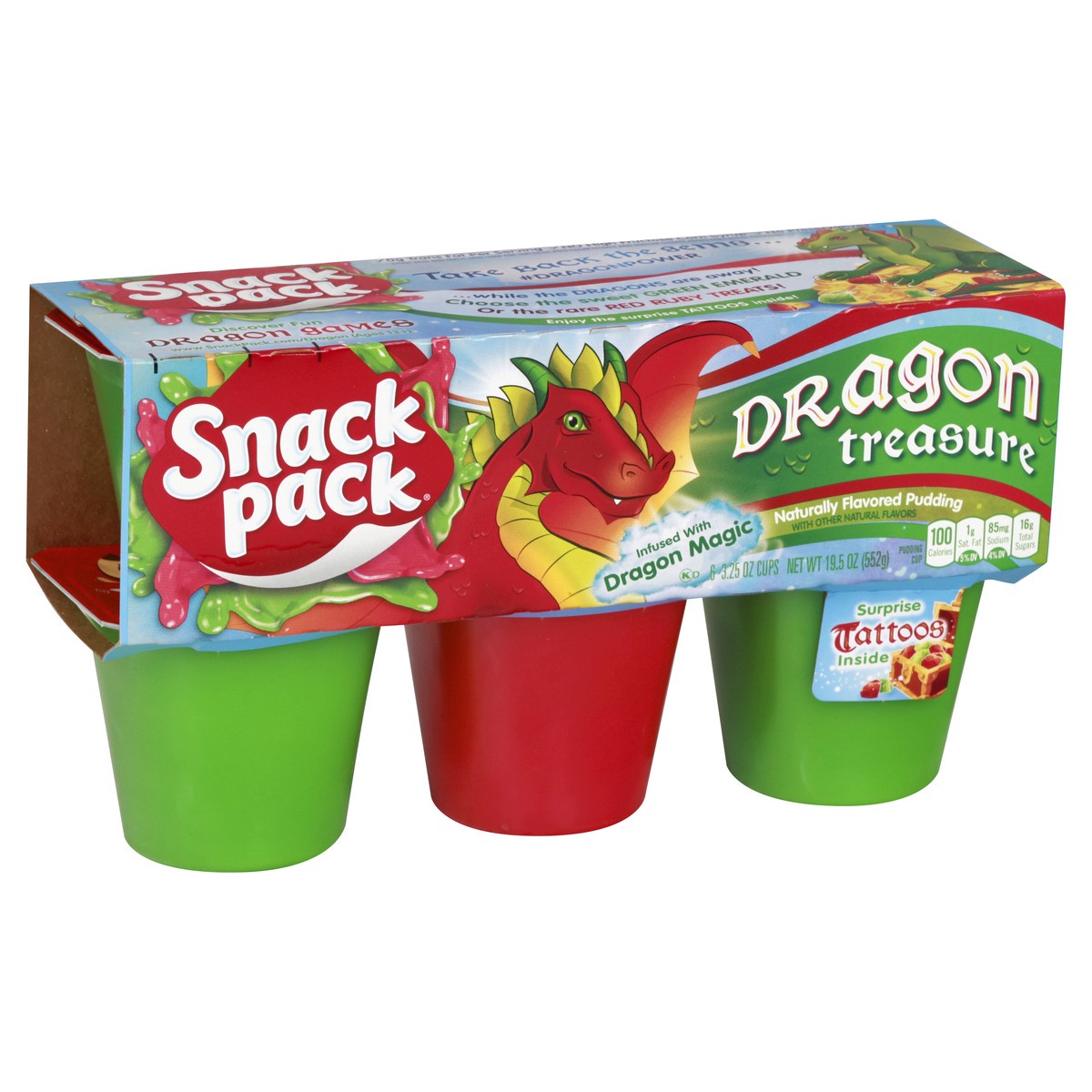 slide 10 of 10, Snack Pack Dragon Treasure Pudding 6 - 3.25 oz Cups, 6 ct