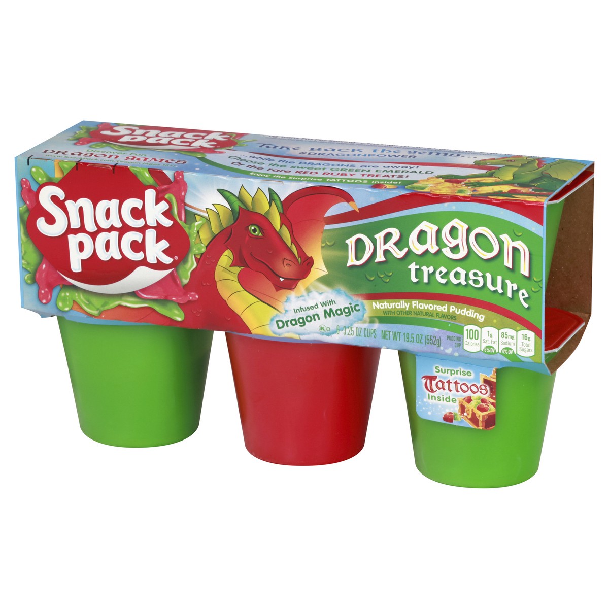 slide 9 of 10, Snack Pack Dragon Treasure Pudding 6 - 3.25 oz Cups, 6 ct