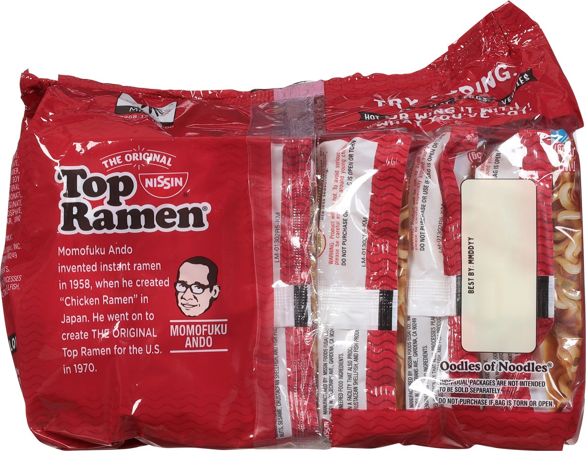 slide 6 of 9, Top Ramen Beef Flavor Ramen Noodle Soup 6 - 3 oz Packages, 6 ct