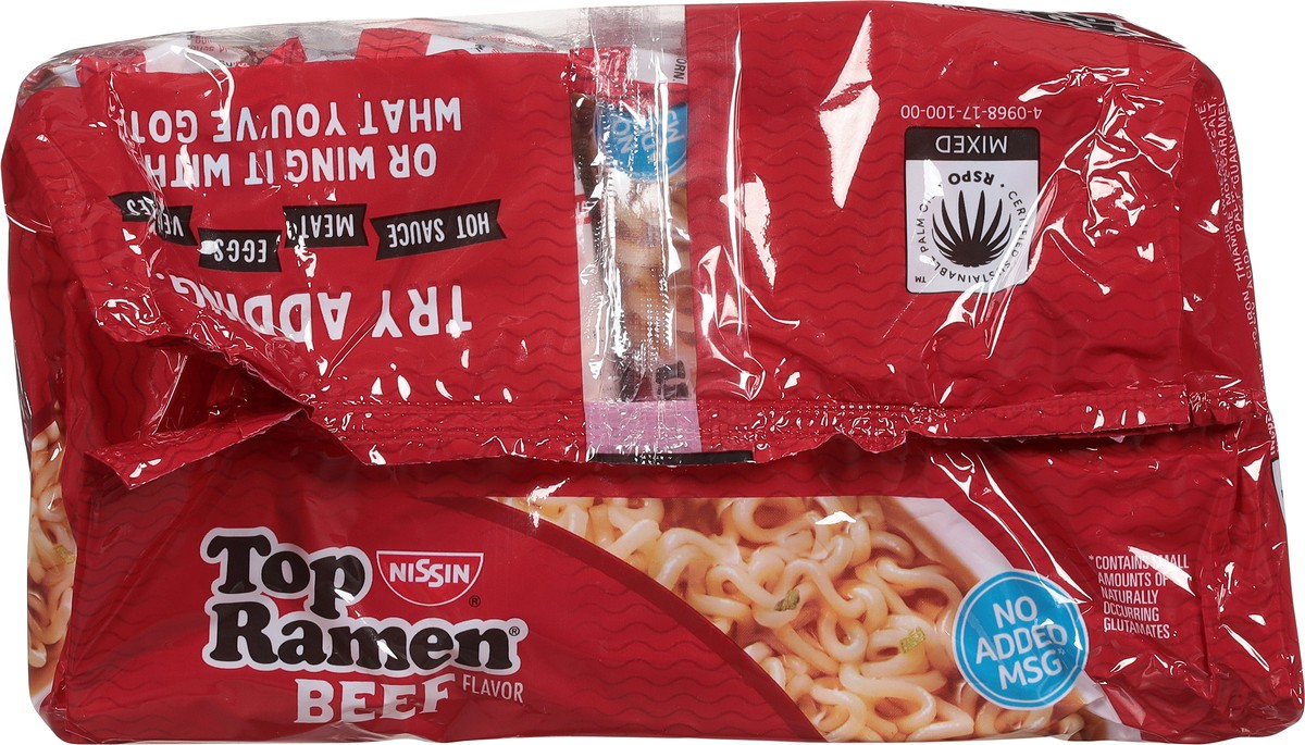 slide 2 of 9, Top Ramen Beef Flavor Ramen Noodle Soup 6 - 3 oz Packages, 6 ct