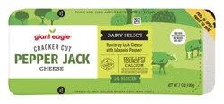 Giant Eagle Pepper Jack Cracker Cut Cheese, 24 Slices
