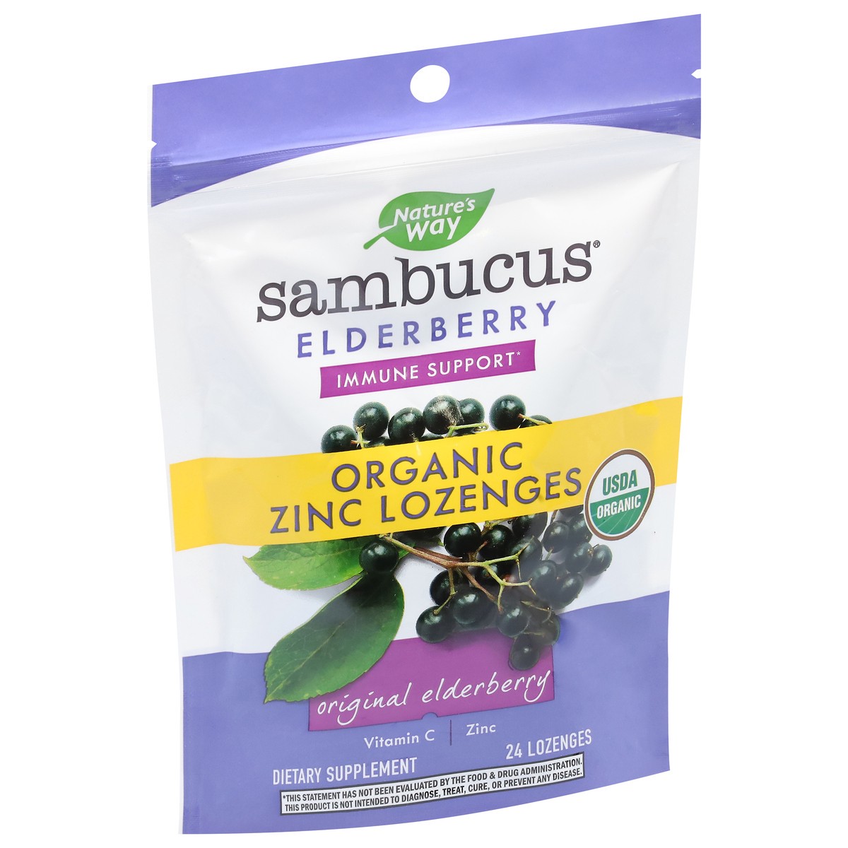 slide 3 of 9, Nature's Way Sambucus Original Elderberry Zinc Lozenges 24 ea, 24 ct