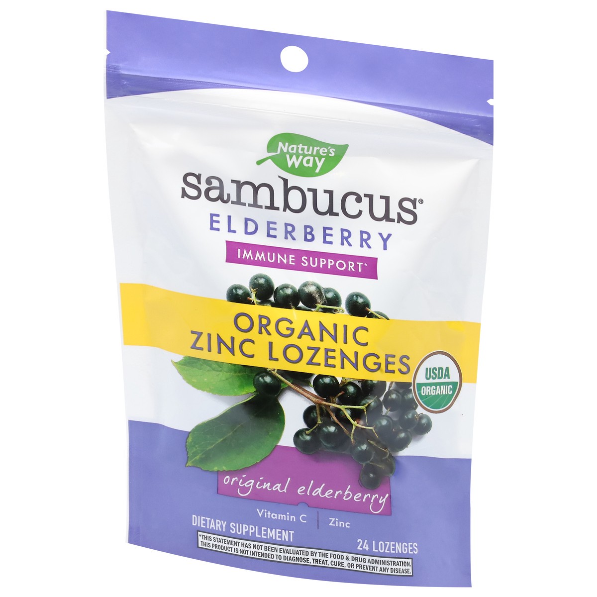 slide 4 of 9, Nature's Way Sambucus Original Elderberry Zinc Lozenges 24 ea, 24 ct