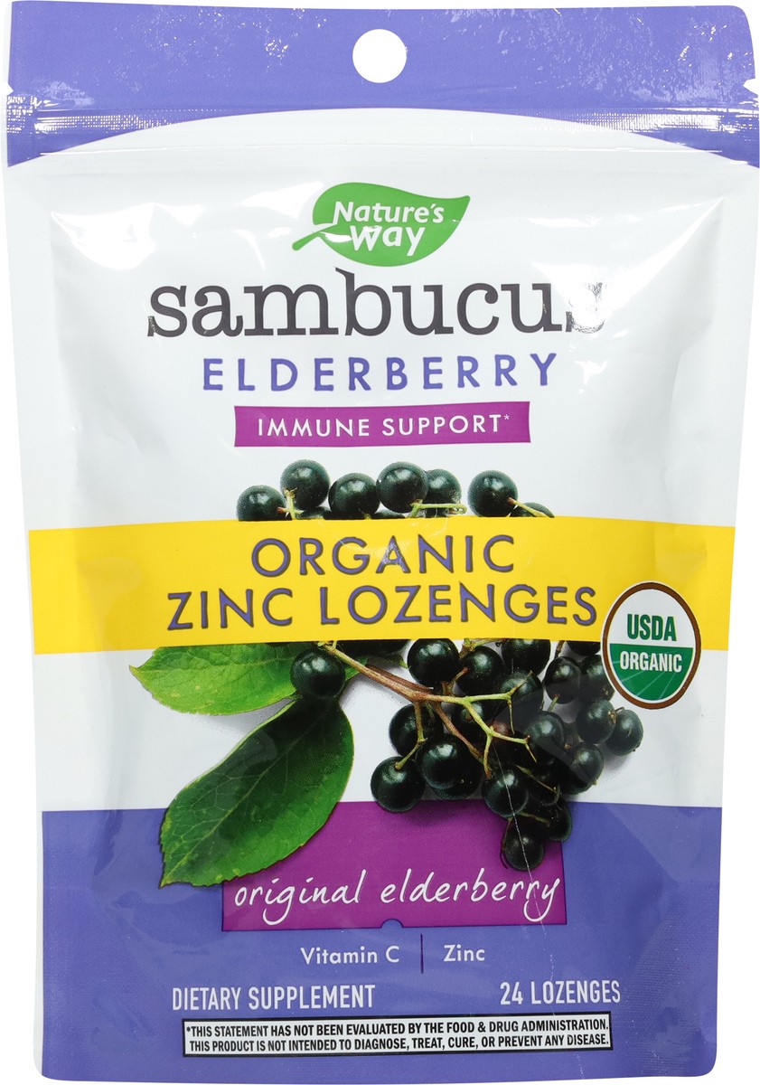 slide 7 of 9, Nature's Way Sambucus Original Elderberry Zinc Lozenges 24 ea, 24 ct