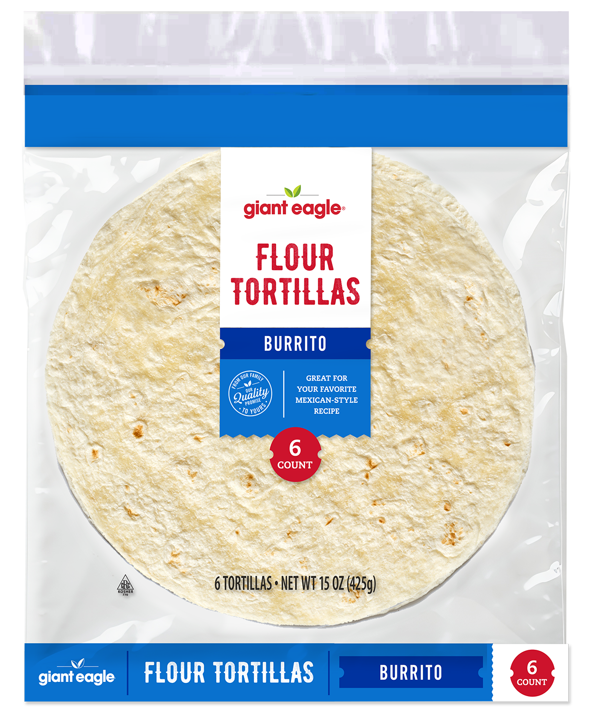 slide 1 of 1, Giant Eagle Soft Flour Tortillas, 6 ct
