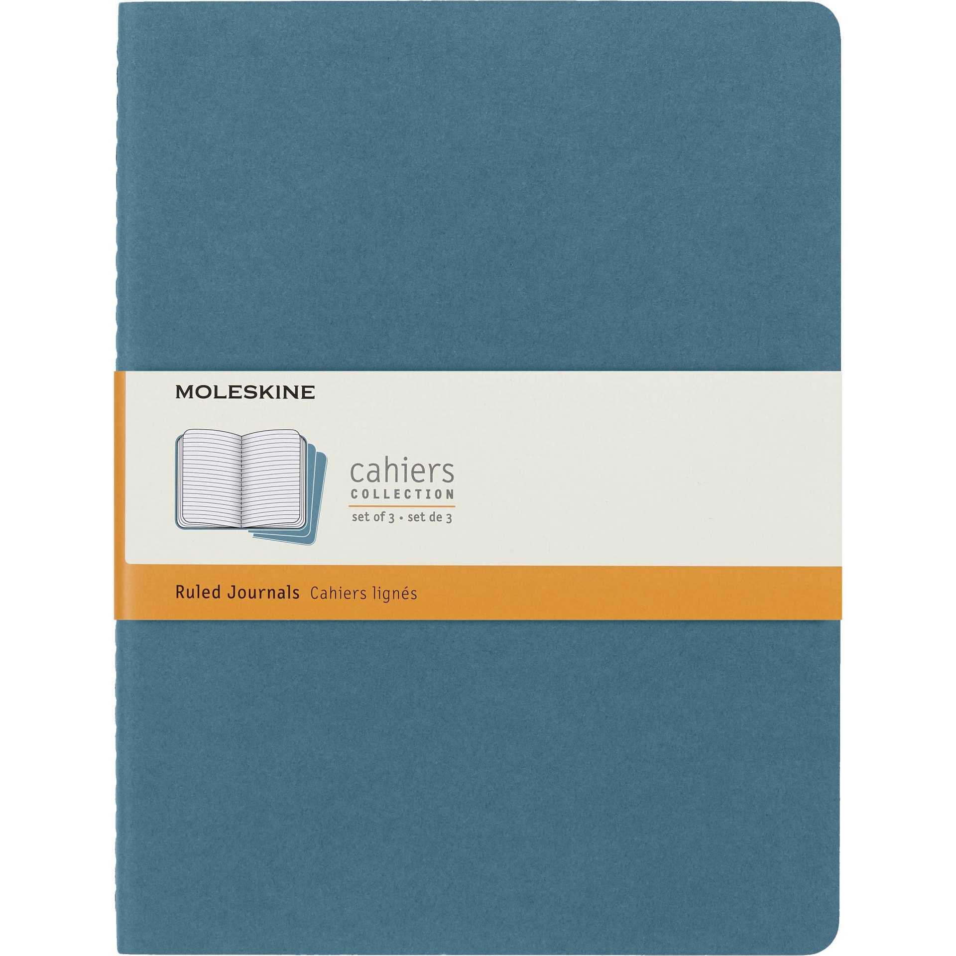 slide 1 of 5, Moleskine Ruled Journal Cahier XL Brisk Blue, XL
