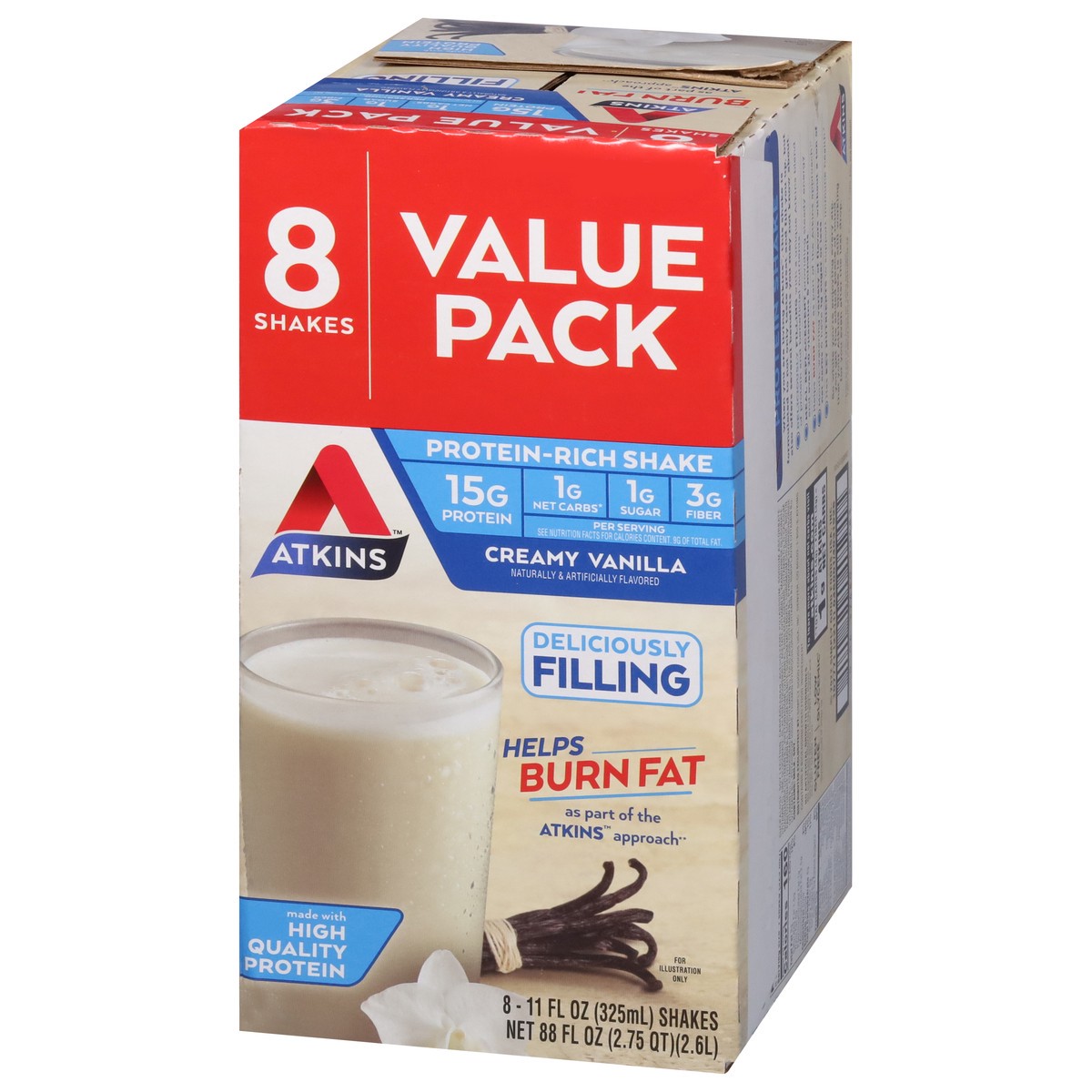 slide 5 of 9, Atkins French Vanilla Shakes - 8 ct; 11 fl oz, 8 ct; 11 fl oz