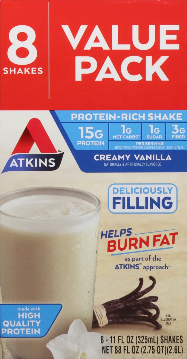 slide 7 of 9, Atkins French Vanilla Shakes - 8 ct; 11 fl oz, 8 ct; 11 fl oz