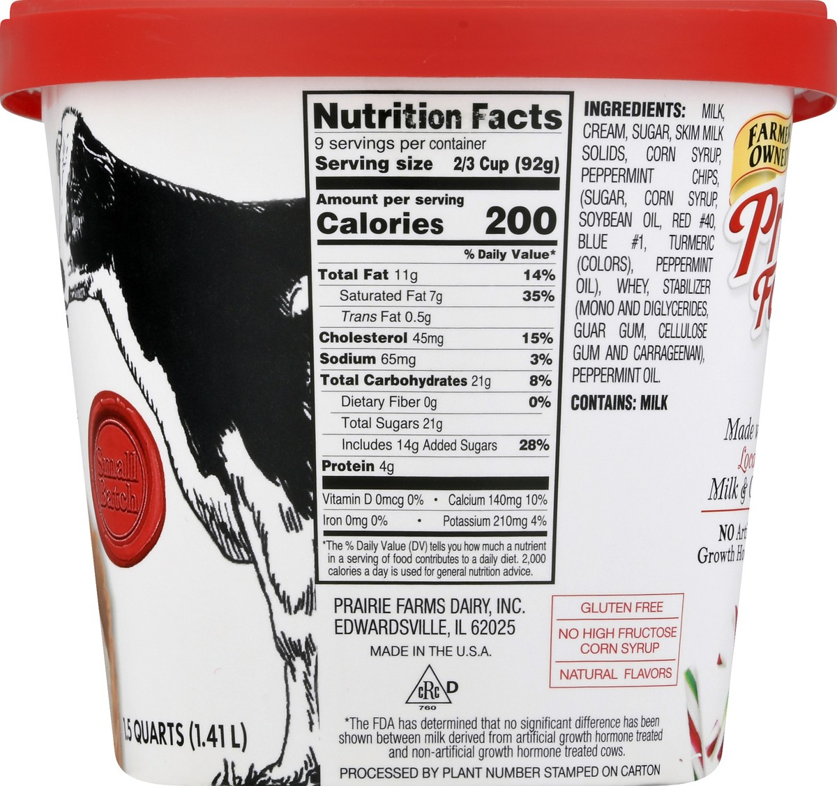 slide 12 of 13, Prairie Farms Premium Peppermint Ice Cream 1.5 qt, 1.5 qt