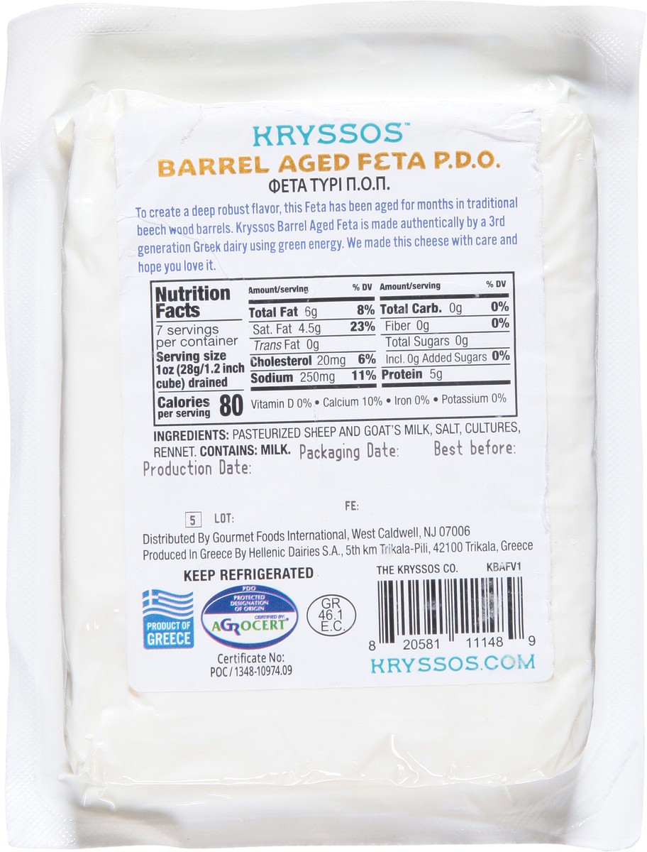 slide 6 of 13, Kryssos Barrel Aged Feta, 7 oz