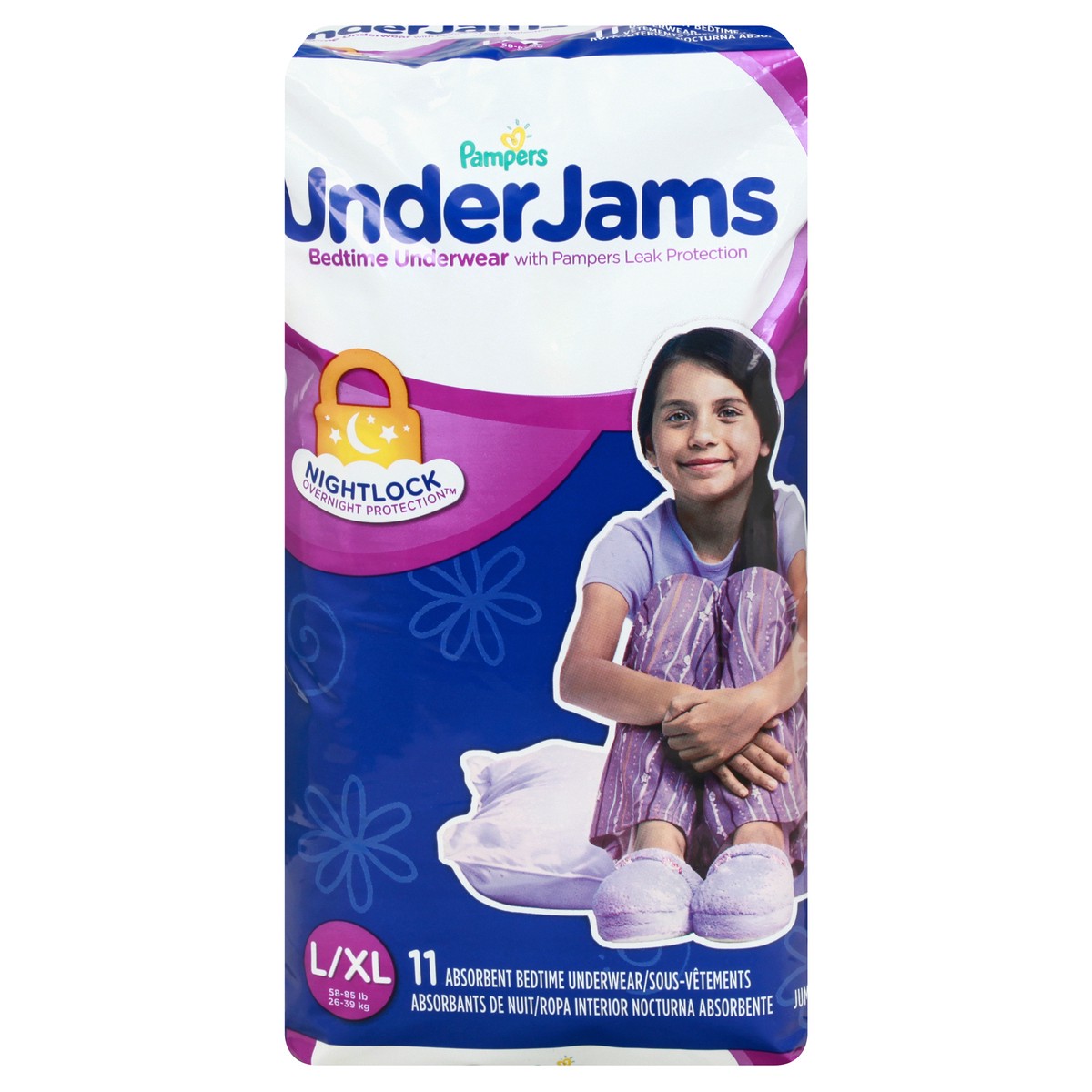 slide 1 of 11, Pampers UnderJams L/XL (58-85 lb) Absorbent Jumbo Bedtime Underwear 11 ea, 11 ct