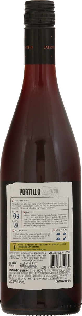 slide 6 of 9, Portillo Pinot Noir, 750ml, 750 ml