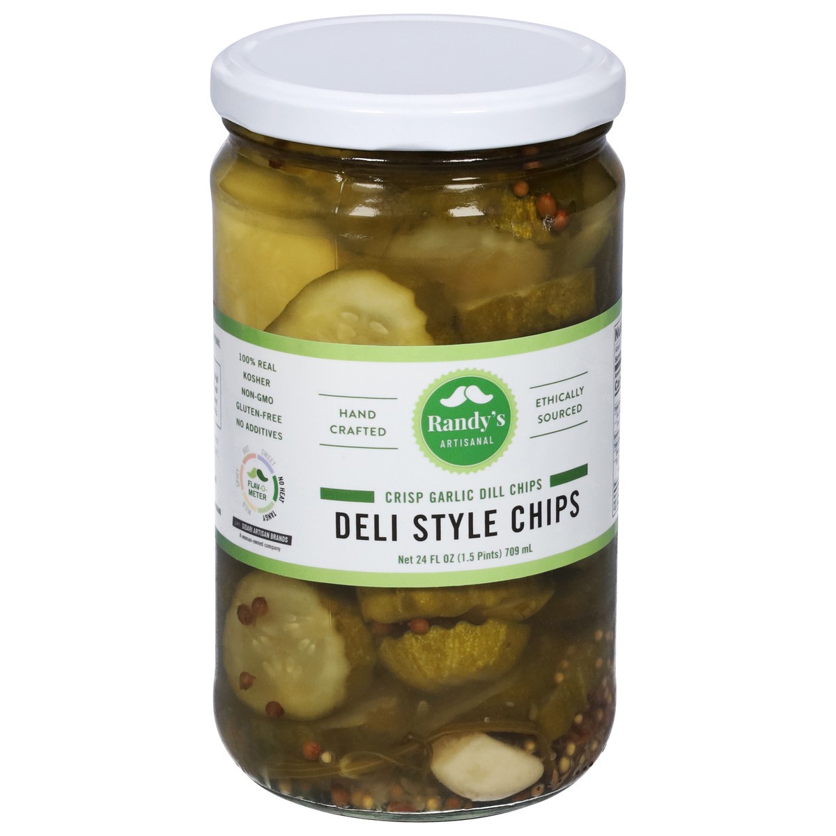 slide 7 of 14, Randy's Artisanal Deli Style Crisp Garlic Dill Chips 24 fl oz, 24 fl oz